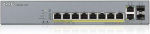 Zyxel Gigabit valdomas poe+ switch su 8 prievadais, 130 w biudžetu, dviem gigabit variniais prievadais ir dviem sfp prievadais su nebula cloud valdymu, didelio nuotolio poe switch [gs1350-12hp]