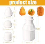 Onigiri formelė 3-in-1, &bdquo;pasidaryk pats&ldquo; ryžių kamuoliukų formelių rinkinys, daugkartinio naudojimo onigiri formelė, daugiafunkcinė arancini gaminimo ryžių kamuoliukų formelė ryžių kamuoliukams, keptiems mėsos kukuliams, pietų reikmenys