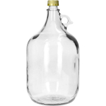 Lady demijohn 5 L with a screw cap, without a basket (white glass, golden screw cap)