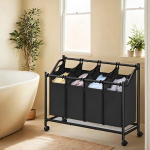 Skalbykla, SONGMICS LSF005, 105 x 38,5 x 67/81 cm, Juoda ra&scaron;alu, Pesukorv, SONGMICS LSF005, 105 x 38,5 x 67/81 cm, Tintmust