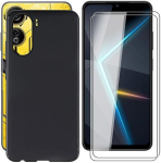 Aqgg dėklas + 2 ekrano apsaugos, skirtos zte nubia neo (6,6 colio) mink&scaron;tas silikoninis tpu telefono dėklas, apsauginis bamperis &ndash; grūdintas stiklas &ndash; juodas