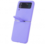 &bdquo;Dechen&ldquo; Ring Kickstand kieto silikono (TPU) dėklas - violetinis (Galaxy Z Flip4)