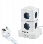 Prailginimo laidas su 11 lizdų ir 3 Usb, 1.5m