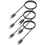 "Wei 3 kabeliai Olympus VG-110/VG-120/VG-130/VG-140/VG-150/VG-160/VG-165/VG-170 - MINI USB/USB-C Juodas 1 Metras Phonillico&reg;"
