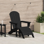 Adirondack kėdė su pakoja Juodas HDPE