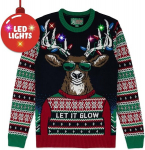 Megztinis unisex Saitdress Kalėdos, LED-elnias