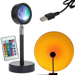 Projektoriaus lempa &bdquo;Sunset East&ldquo; imitacijos metalinė LED RGB USB + nuotolinio valdymo pultas
