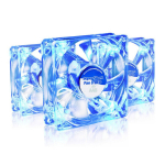 3x AABCOOLING Super Silent Fan 8 Mėlynas LED - Kompakti&scaron;kas 80mm Ventiliatorius, 33m&sup3;/h Oro Srautas, Tylus 13.9dB Veikimas Su FDB Guoliais, 1600 RPM, Mėlynas LED Ap&scaron;vietimas, Tinka Kompiuteriams, 3D Spausdintuvams, Antivibracinės Tarpinės, universal