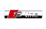 Audi S-line galinių durelių lipdukas sparno grotelės EMBLEMAT SLINE chromuotos