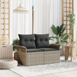 2-vietė sofa sodui su pagalvėlėmis &scaron;viesiai pilka poliratanas