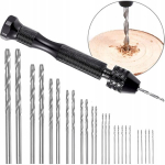 Mini grąžtas Zenthril ZT-25 &ndash; Tikslus, Neslystanti rankena, 25 HSS grąžtai 0,5&ndash;3 mm