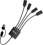 USB Hub - I-TEC - 4 prievadai - 2 USB-C, 2 USB-A - 5Gbps - Kompakti&scaron;kas dizainas