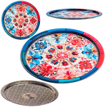 KADAX Litografuotas apvalus padėklas 32,5 cm metalo mozaika