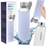 AquaFloow 700 ml stiklinis butelis | stiklinis vandens butelis | violetinė dėžutė