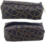 Juodas penalas su vienu skyriumi Golden Hearts 20 x 8 cm