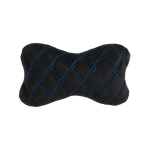 Automobilio sėdynės galvos atramos pagalvė EVAtech 27x16 cm - juoda / mėlynos siūlės