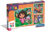 Dora Dėlionės 3x48 Super Color Clementoni