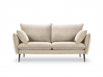 Dvivietė aksominė sofa Milo Casa Elio, smėlio spalvos/juoda