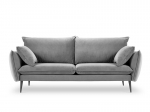 Keturvietė aksominė sofa Milo Casa Elio, &scaron;viesiai pilka/juoda