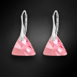 Sidabriniai auskarai moterims DiamondSky &bdquo;Osiris (Light Rose)&ldquo; su Swarovski kristalais
