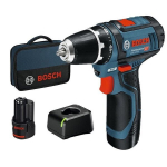 "Bosch Professional GSR 12V-15 gręžtuvas-įsukėjas + 2 akumuliatoriai 2,0Ah + įkroviklis GAL 12V-20 - 060186810F"