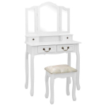 Kosmetinio staliuko rinkinys 80x69x141 cm baltas