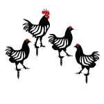 Sodo dekoracijų komplektas Chicken Family, 4 dalių