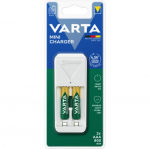 Baterijų įkroviklis - VARTA - MINI CHARGER 2X 56703 - 2 AA ir 2 AAA - Įkraunamas - Balta