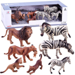 Gyvūnų rinkinys SAFARI, figūrėlės: liūtas, zebras