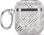 Beline dėklas Airpods 1/2, sidabrinis, blizgus, apsauginis