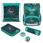 Mokyklinė kuprinė Herlitz Ultralight Plus Green Rex, 15 l