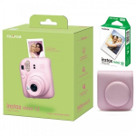 Fujifilm Instax Mini 12, Blossom Pink + Instax Mini Glossy (10 vnt.) + Originalus dėklas