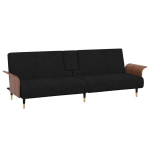 Sofa-lova su puodelių laikikliais vidaXL, juoda