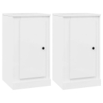 vidaXL &Scaron;oninės spintelės, 2vnt., baltos, 37,5x35,5x67,5cm, mediena