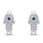 Sidabriniai auskarai su cirkoniu moterims Brilio Silver Hamsa Hoop EA667W sBS2513