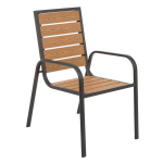 Lauko kėdė Patio Solar, rudo plastiko, plieninis rėmas, 96 cm auk&scaron;tis