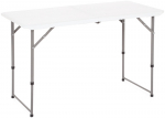 Sulankstomas lauko stalas Catering, 61 x 122 x 75 cm, baltas cm, reguliuojamo auk&scaron;čio