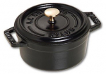 Staub Mini Cocotte apvalus ketaus puodas 250 ml, juodas