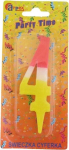 Gimtadienio žvakutė skaičius 4, spalvota, 10 cm