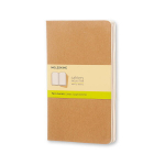 3 Moleskine Cahier Journals L dienora&scaron;čių rinkinys, paprastas, rudos spalvos
