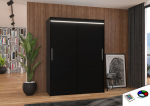 Spinta ADRK Furniture su LED ap&scaron;vietimu Denver 150, juoda