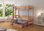 Dviauk&scaron;tė lova Adrk Furniture Etapo, 80x180 cm, rožinė/ruda
