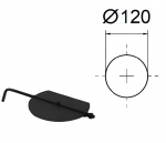 Droselis su rankena. Juodas metalas, 2 mm. D-120 mm.