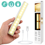 Belaidė magnetinė 12 LED lemputė su judesio jutikliu Livman MSL-21, 19cm, įkraunama USB, 3 ap&scaron;vietimo režimai