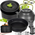 Turistinių indų rinkinys, juodas