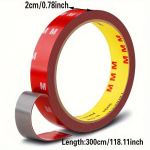 Skaidri dvipusė nano lipni juosta, 0,6 * 300 cm / 0,27 * 118,11 colio