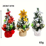 20 cm mini Kalėdų eglutė, Raudona*3 + sidabrinė*2