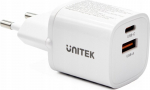 Unitek 33w Gan įkroviklis Usb-c + Usb-a Pd Qc3.0 baltas