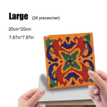 Retro stiliaus plytelių lipdukai, Vidutinis