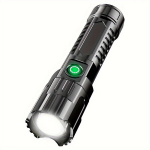 USB įkraunamas LED žibintuvėlis su zoomu, 400 mAh + 800 mAh*2